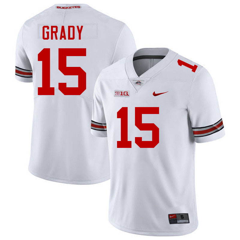 #15 Zion Grady Ohio State Buckeyes Jersey College Football Uniforms-White